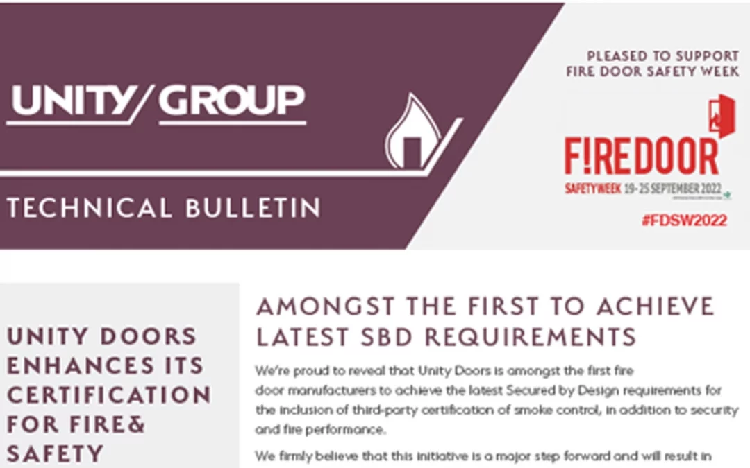 Unity Doors enhances its certification for fire and safety